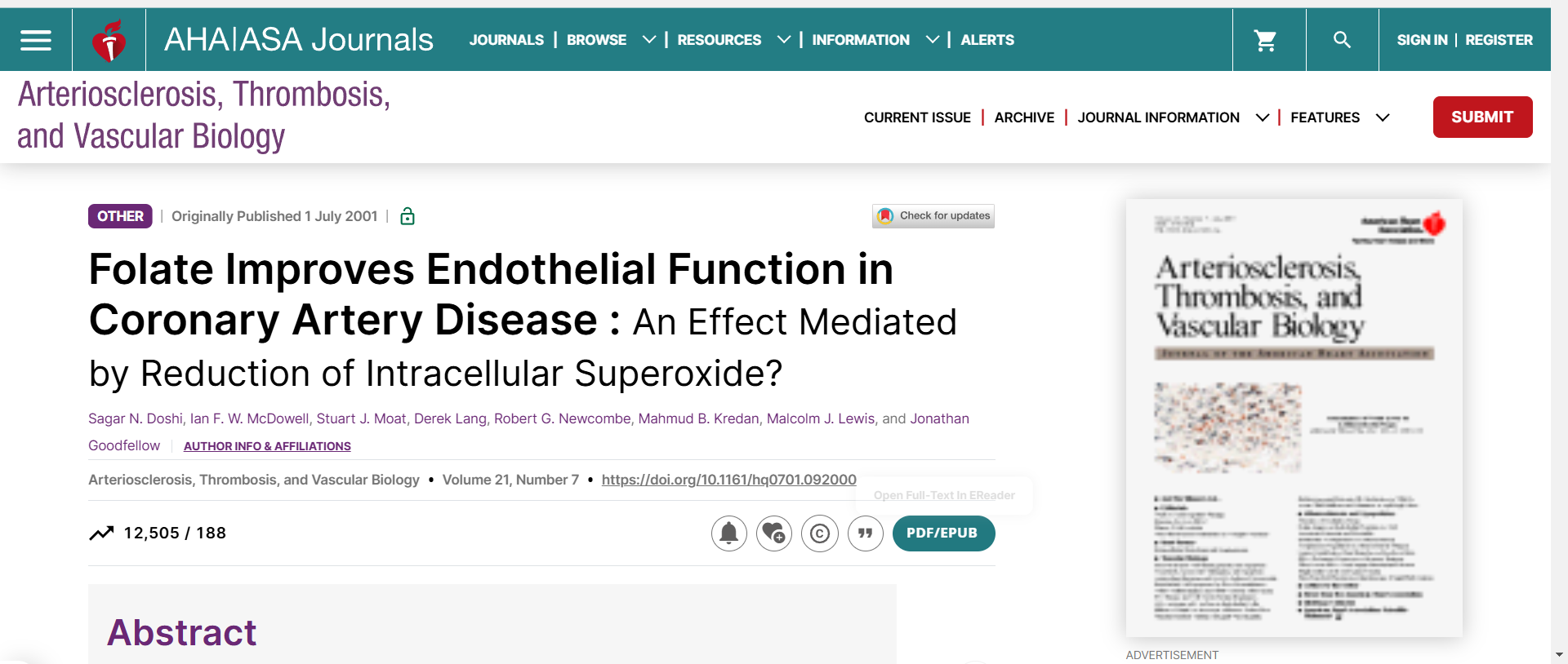 Napa sawetara folat bisa langsung menyang pembuluh getih? Pathway Endothelial sing Disawang sing Makarya kanthi Mandhiri
